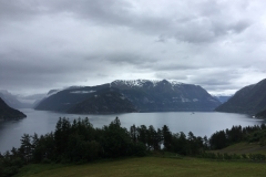 Fjord auf dem Weg nach Bergen Norwegen