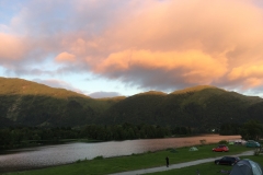 Campingplatz Bratland bei Bergen Sonnenuntergang