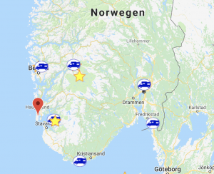 Reiseroute Südnorwegen